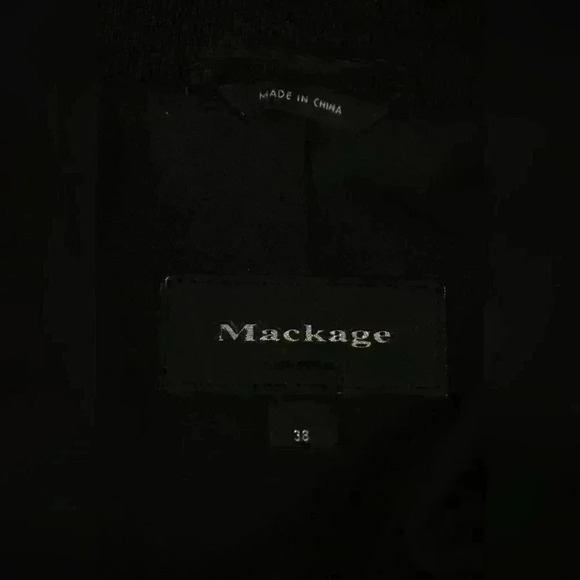 MACKAGE Black Cotton Canvas Leather Mixed Media Coaches 3/4 Jacket Medium - Picture 8 of 10